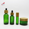 green glass jar glass spray bottle for hair oil serum perfume with bamboo cap cosmetic BJ-220B